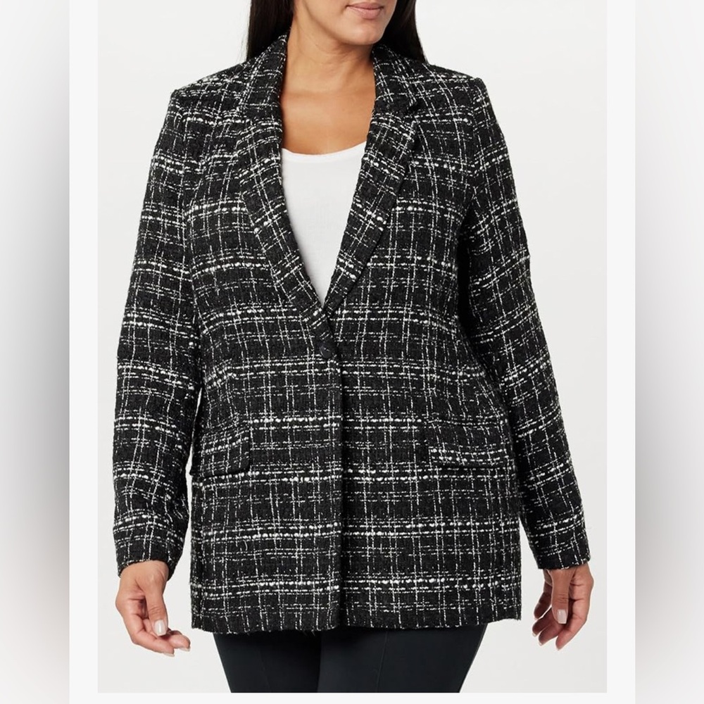 The drop Women's Black Plaid Jacket large